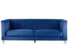 3-Sitzer Sofa Samtstoff blau