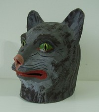 Antike Seltene Faschingsmaske Pappe Katze vor 1945