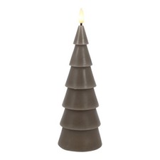 LED-Kerze Tannenbaum Grau Ø