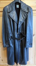 Original 50-er Jahre Robuster Ledermantel schwarz,  Vintage