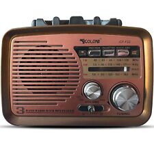 Nostalgie Retro Radio Bluetooth FM Vintage Kofferradio Küchenradio hellbrau Reto