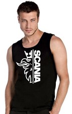 Scania LKW Auto Logo  Ärmellos T-Shirt Top Tank Schwarz -21112 -SW