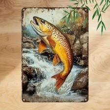 Blechschild Forelle Fisch