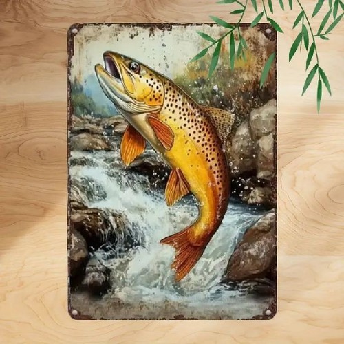 Blechschild forelle fisch - forelle,