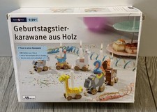 Ideen Welt Geburtstagstier Karawane Holz Zahlen 1-6  7 Tiere Mehrfarbig (R9-D