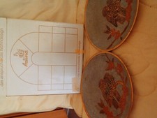 2 x anspruchsvolle Teller/Wandteller Messing - ARTINA- Eulenmotiv mit Aufhängung