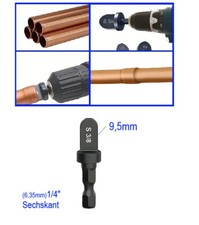 9,5mm Kupferrohr Aufweiter 1/4" Bit für Akkuschrauber