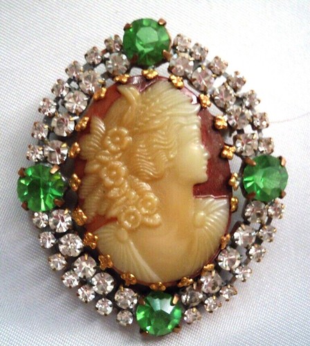 Strass brosche camee - , ---camee