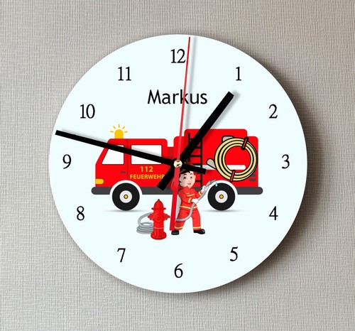 Kinderzimmer uhr feuerwehr - kinderzimmer,