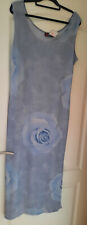 La Bass Sommerkleid-Kleid Rose, Gr. 38/40, siehe Maße lang blau-grau leicht