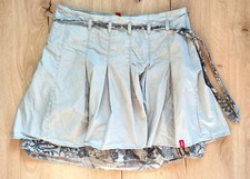 edc by Esprit Mini Rock Faltenrock grau Schleife Blumen Plamen 2 lagig Gr. 34 36