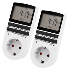 2Stück Digitale Zeitschaltuhr Steckdosen Timer Wochenzeitschaltuhr 24Std 10Prog.