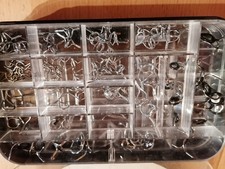 Rutenbau-Zubehör, ca.  154 Fliegenrutenringe, in Hart-Chrom , auch Leitringe.