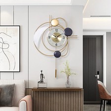 Nordische Wanduhr Große Wanduhr mit Pendel Nicht tickend Dekoration Wanduhren