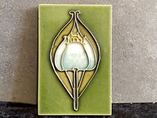F58 antike Jugendstil Fliese Motiv Blüte Floral Wandfliese Art Nouveau um 1890 