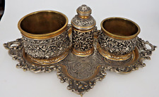 4-teiliges Rauchset für den Rauchtisch mit Dauerfeuerzeug um 1900 (99728)