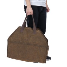 Portable Canvas Log Carrier Firewood Storage Tote Bag Organizer Fireplace Access