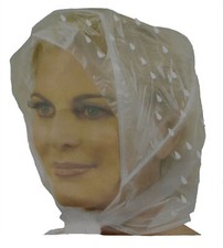 3 x  Regenmütze Haarschutz Regenhaube Sparset Regenschutz Regenhut Frisurschutz