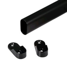 1,8m ovale Hängeschiene schwarz Garderobe Hängeschiene Rohr mit Endwinkeln