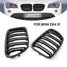 Für BMW X1 E84 09-15 Nieren Grill Kühlergrill Schwarz Glanz  Doppelsteg