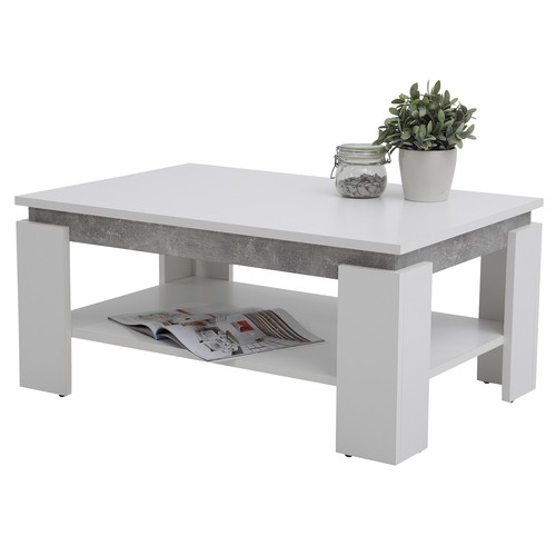 Couchtisch weiß beton - -,