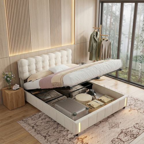 Boxspringbett polsterbett led - polsterbett,
