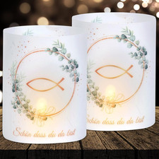 16 Windlichter Tischdeko Taufe