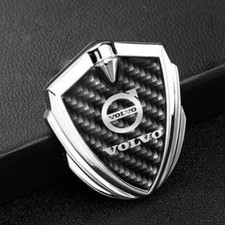 1x Für VOLVO Kohlefaser Embleme Seitenfenster Car Badge Aufkleber Silber