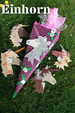 Schultüte Zuckertüte EINHORN Handarbeit fertig gebastelt #99