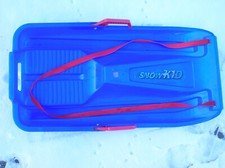 Snowkid Schlitten Rodel Kunststoff blau 78 cm x 42 cm nur einen Urlaub verwendet