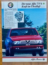 Alfa Romeo 75 V6 Oldtimer Original 1986 Vintage Advert Werbung Reklame