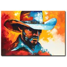 ORIGINAL Acryl Bild Gemälde Mann Cowboy Abstrakt Malerei Kunst Modern HANDGEMALT