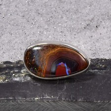 Boulder Opal Ring, 925er Silber, Edelsteinring (23552), Edelsteinschmuck