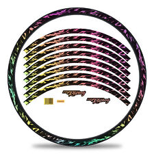 MTB Bike Fahrrad Felgen Aufkleber Set Hologramm Silber Glanz 27-29 Zoll RX026