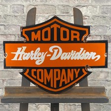 HARLEY-DAVIDSON Emailschild 21,3x16,1" (54x41cm) alt aussehendes Motorrad gro...