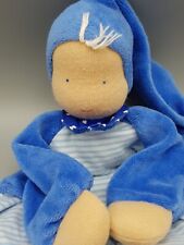 Käthe Kruse niedlicher blauer GUGGULI Schmusetuch Jungs Nicki-Stoff ca.28x27cm