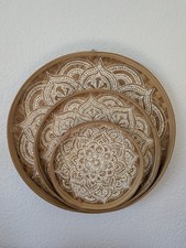 Boho wanddeko bambus rund 3er - rund,