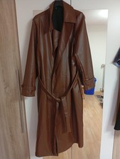 Langer Ledermantel  getragen Gr 4XL Braun Lederimitat Von Shein Curve !!!