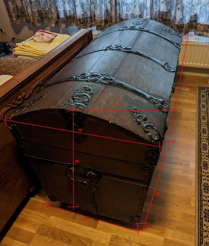 Barocktruhe 1732 aus rittergut - barocktruhe,