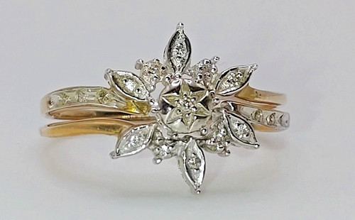 375 gelbgold 2er set ring - 2er, mit