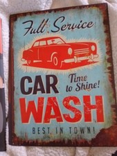 Full Service Car Wash Vintage Blechschild 40 x 30