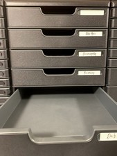 Exacompta Schubladenbox MODULO A4+, 5 geschlossene Schubladen - Schwarz 301414D