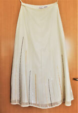 eleganter TOGETHER Chiffon Maxi Rock Gr. S / 36 cremefarben mit Pailletten