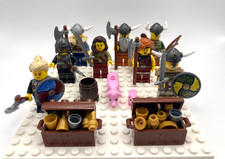 LEGO®  8 Minifiguren Wikinger Set mit Tieren und Schatztruhen - Raub