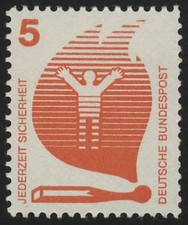 694a Unfall schwarze Nr. 5 Pf 500er-Rolle, Rollenanfang 500 **