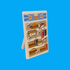 Playmobil - klappbarer Aufsteller - Schild Werbetafel - weiß - Imbiss Bistro