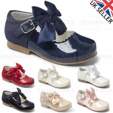 MÄDCHENSCHUHE MARY JANE SPANISCHER STIL SCHLEIFENSCHUHE PATENT UK DESIGNER SPARKLE