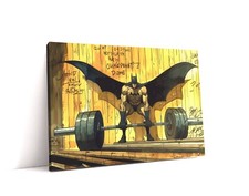 Batman Lifting Weights Gym Wandbild - Leinwand gespannt - Kiefernholzrahmen
