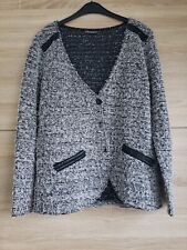 Strickjacke Street One grau schwarz Knöpfe Gr. M/L