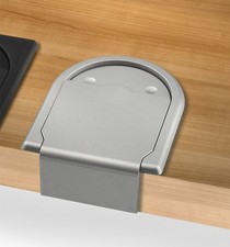 1 Kabeldurchführung/Kabeldose, Montage an Tischkanten, Grau & Schwarz,Kunststoff